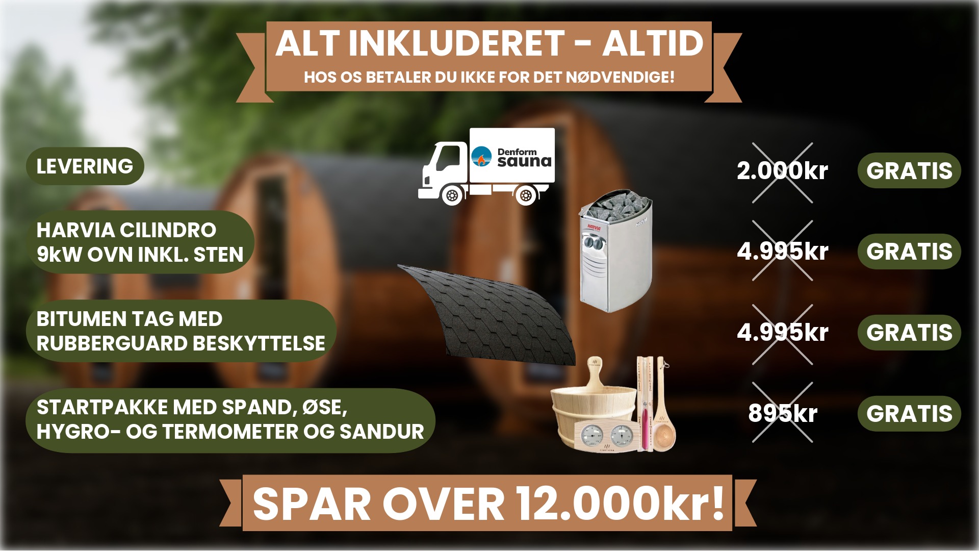 Inkluderede features sauna